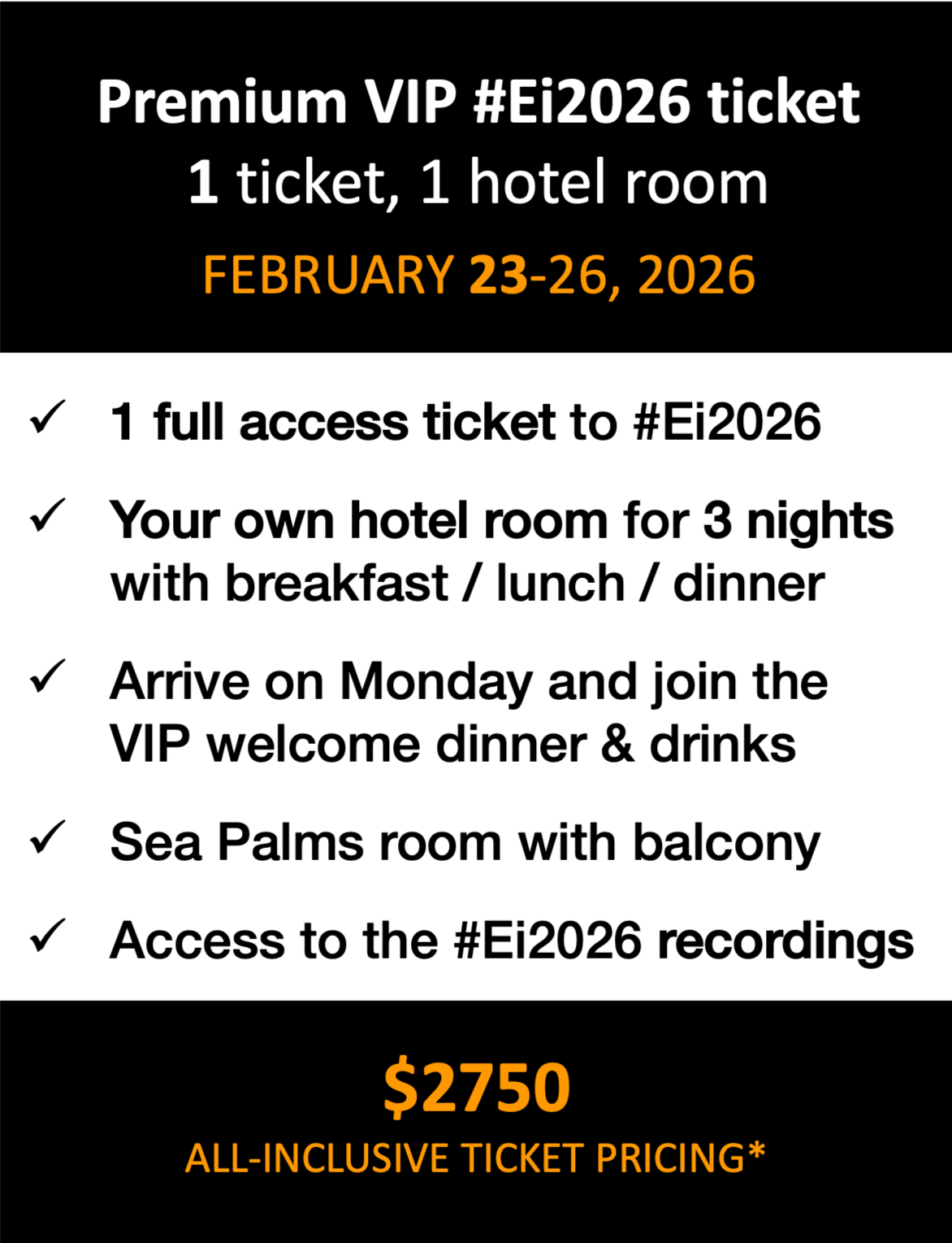 #Ei2026: Premium VIP ticket #Ei2026: Premium VIP ticket