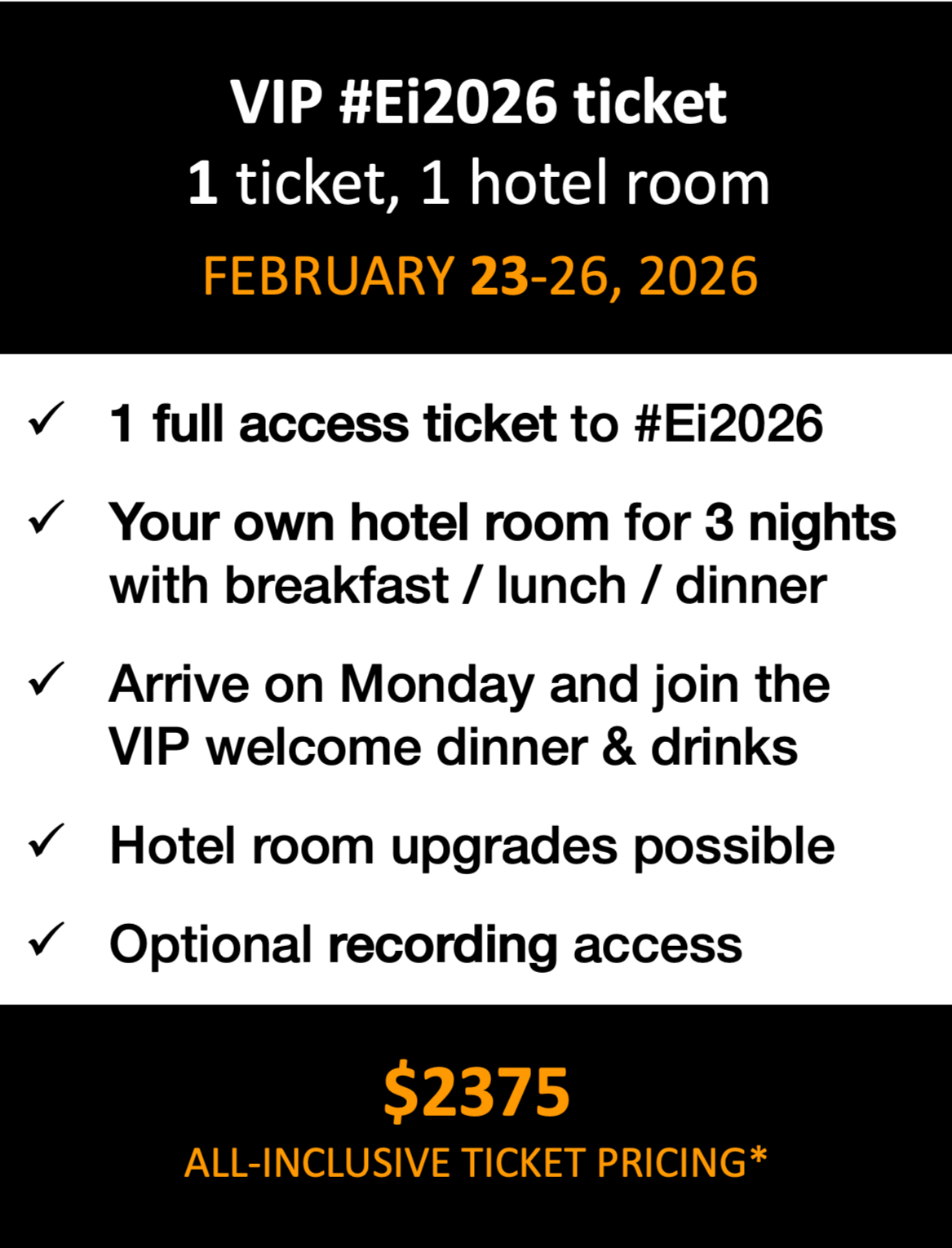 #Ei2026: VIP ticket #Ei2026: VIP ticket